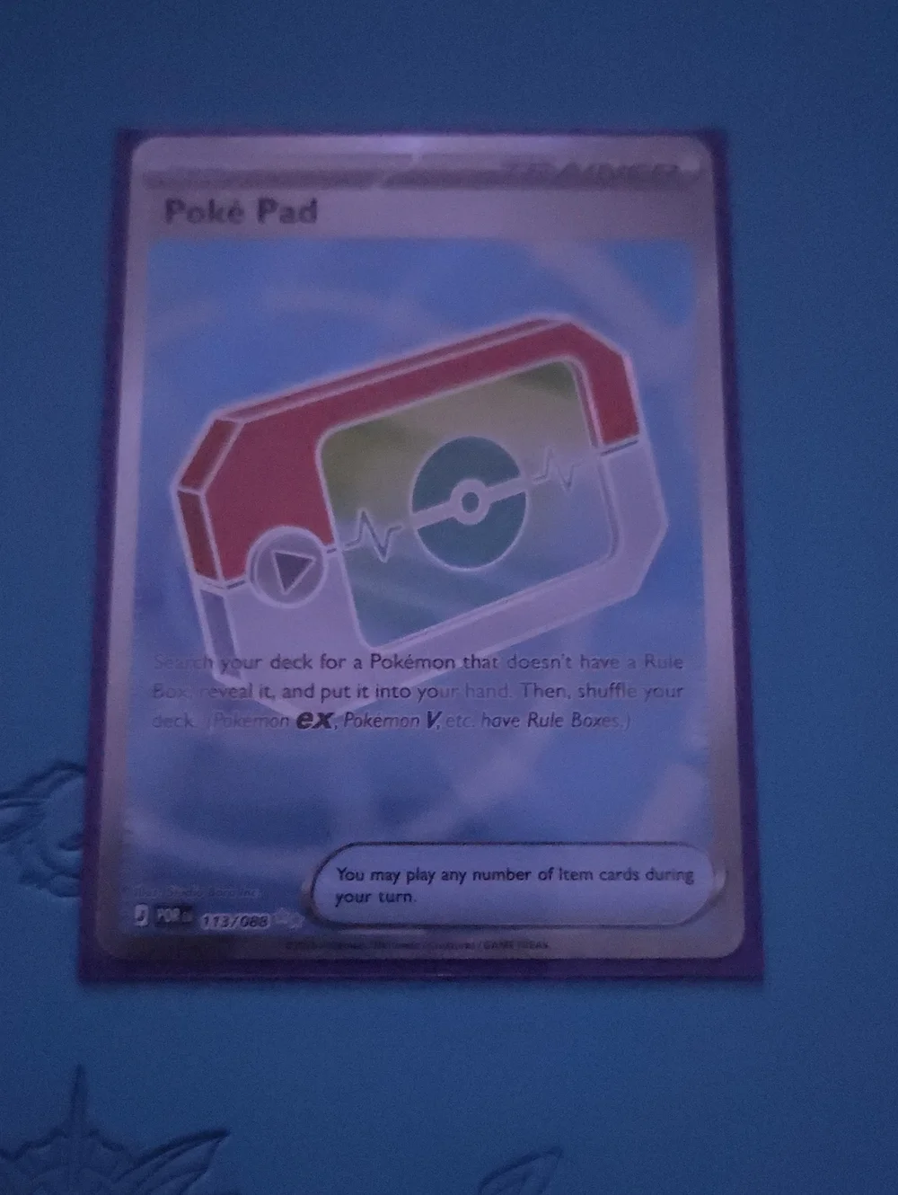 Poké Pad Trainer Item Card - Red and White